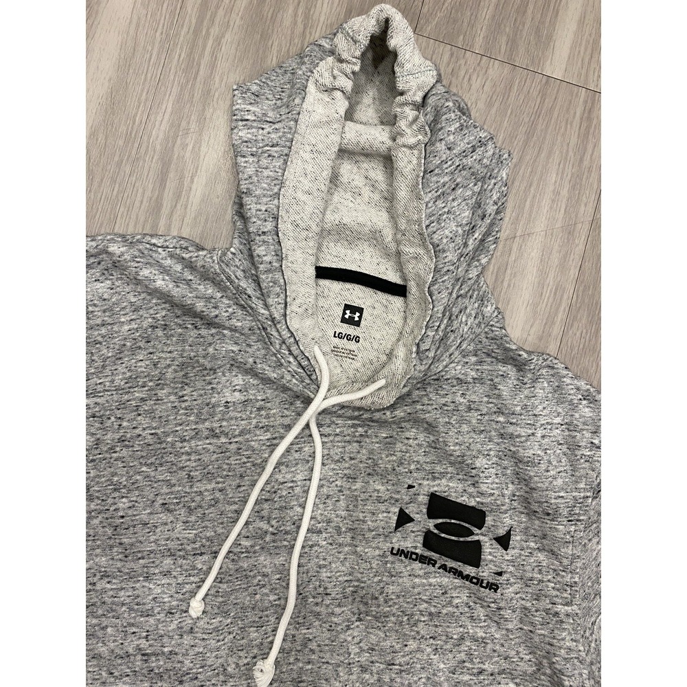 Under Armour Mens‎ Large Sleeveless Logo Hoodie Heather Gray L EUC